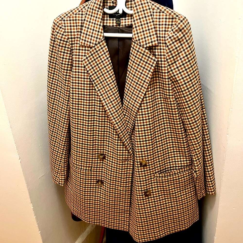 ONLY oversized tartan plaid jacket.